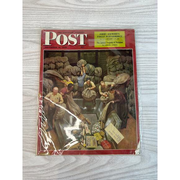 Vintage Saturday Evening Post Dec 8 1945 Jimmy Stewart Potsdam John Falter Cover - Picture 1 of 6